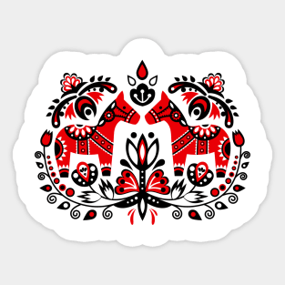 Dala Horse Folk Ornament Sticker